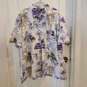 Van Heusen Purple and Green Floral Shirt
